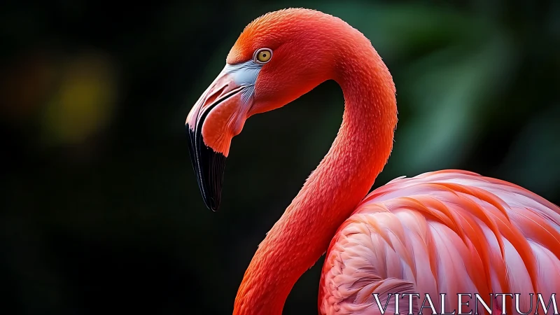 Vibrant close-up of a flamingo in nature, vivid realism style.