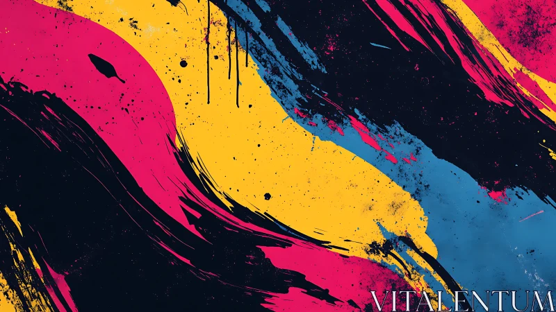 Bold abstract strokes in cyan, magenta and yellow.