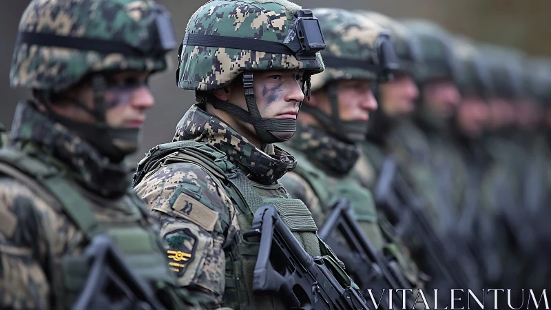 Calm determination shines in a focused military formation