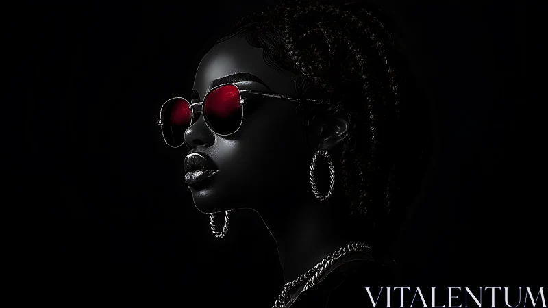 Striking portrait celebrates bold red shades and glowing style