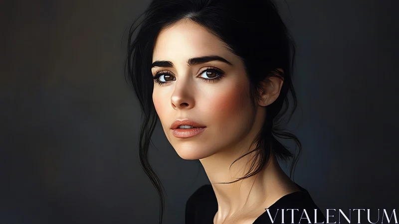 Soft-lit digital portrait of woman with cinematic realism