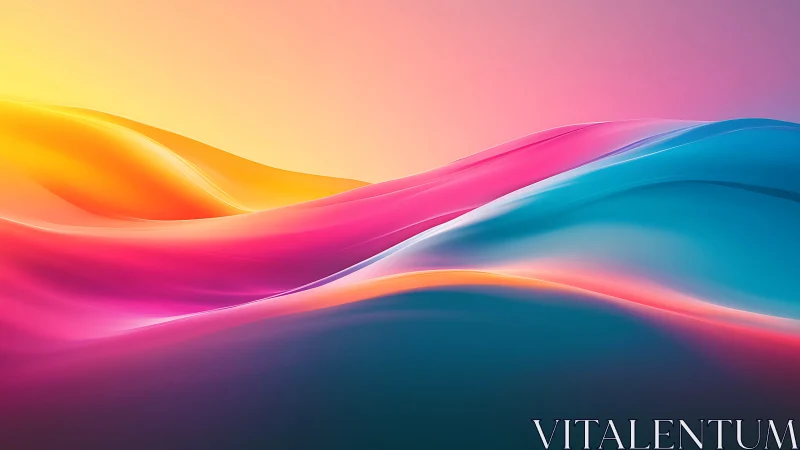 Spectral gradient dunes with fluid chromatic topology rendered.