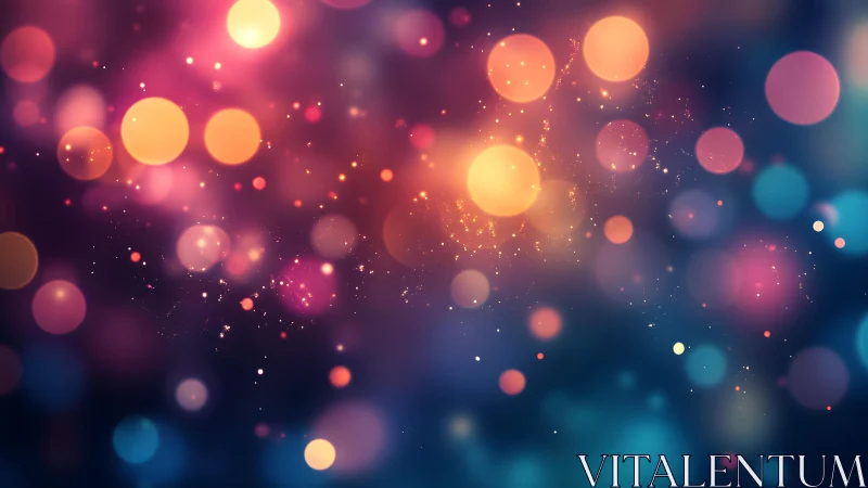 Vibrant abstract bokeh lights in dreamy colorful gradient style.