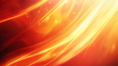 Vivid Abstract Orange and Yellow Light Streaks Digital Art.