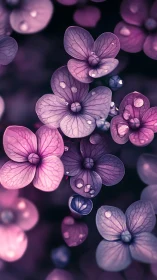 Purple Delicate Flowers with Translucent Petals and Bokeh.