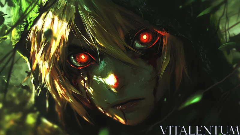 Forest-eyed revenant child with burning ember gaze.