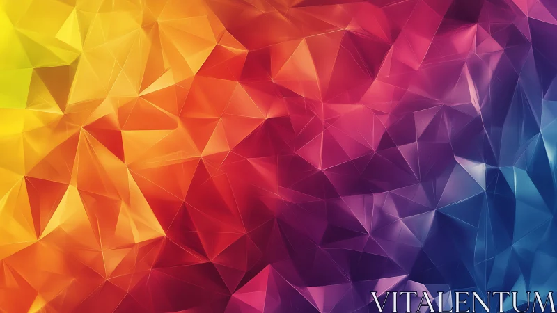 Radiant geometric gradient glows in warm and cool color facets