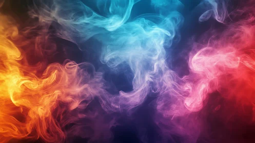 Tri-color volumetric smoke plumes rendered with smooth gradient blending
