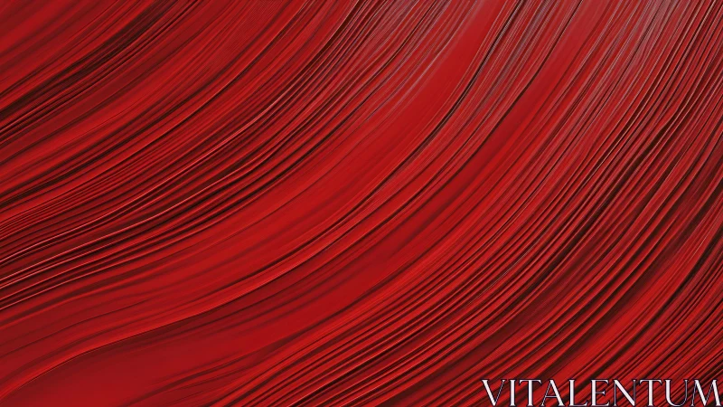 Curved red linear striations form tightly packed parallel bands