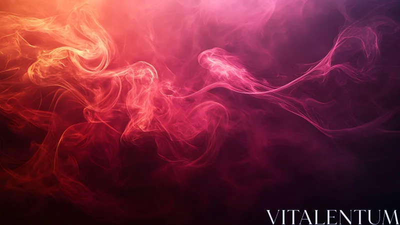 Colored smoke wisps form fluid patterns on dark gradient
