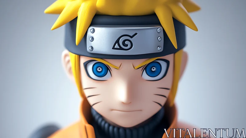 Spiky-haired ninja stare locked in bright blue resolve.