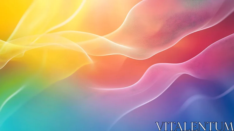 Color gradient waves with luminous flowing mesh forms.