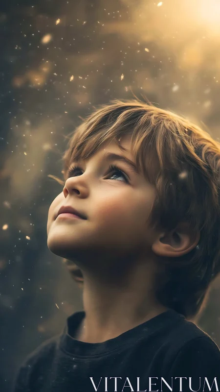 Child's Wonder: Looking Up at Magic and Dreams.