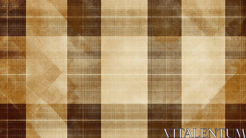 Vintage brown plaid texture evokes warm rustic character