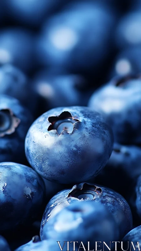 Macro study of ripe blueberries with velvety bloom texture.