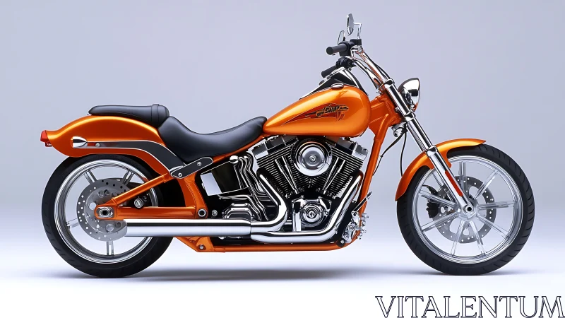 Bold orange cruiser motorcycle invites open road adventures