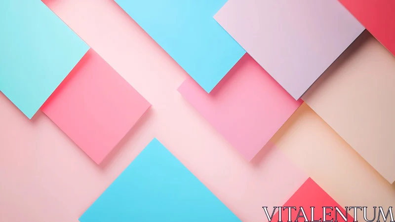 Pastel geometric panels create a soft abstract pattern.