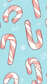 Candy Cane Pattern Winter Holiday Illustration.