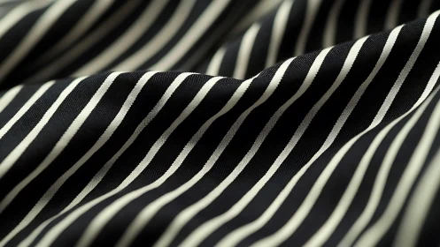 Black textile with narrow white vertical stripe pattern.