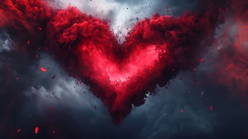 Radiant Heart of Passion Ignites in Cosmic Clouds