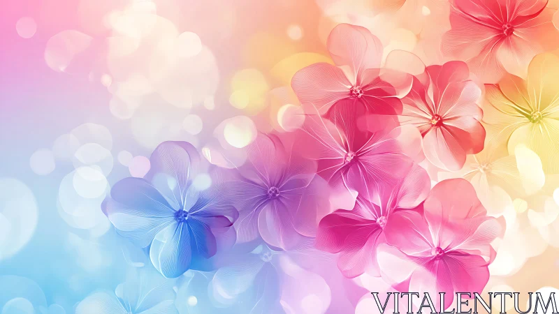 Gradient-Rendered Floral Composition with Chromatic Bloom Transitions