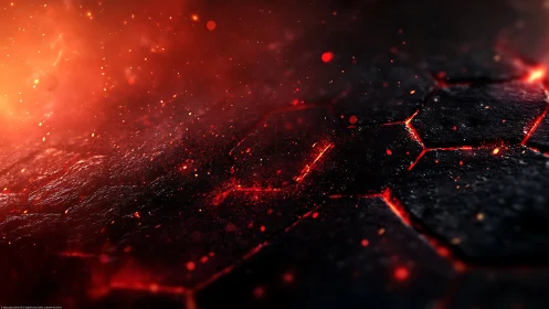 Digital Fire Blooms: Neon Pathways Ignite the Darkness.