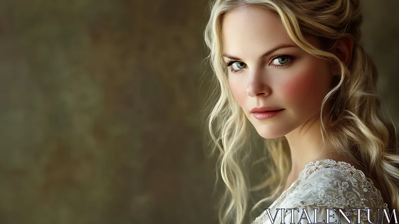 Velvet gaze of a modern maiden in sun-soft portrait stillness.