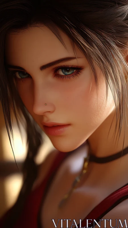 Sunlit gaze of a braided heroine in soft cinematic hush.