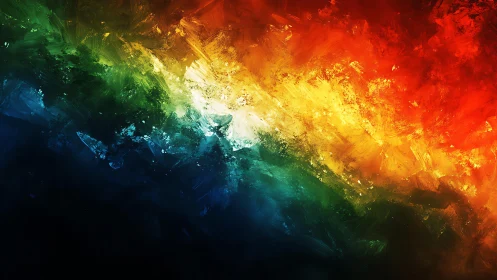 Vivid Abstract Texture with Diagonal Rainbow Brushstrokes.