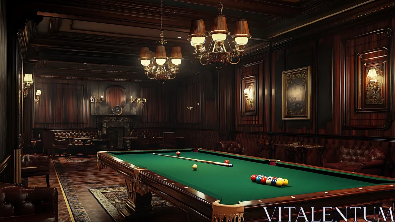 Velvet hush around emerald felt in a gentleman’s billiards sanctuary.