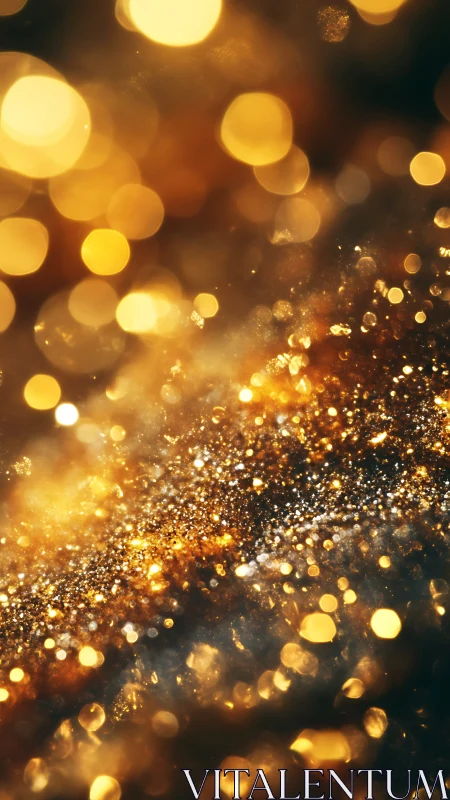 Golden glitter bokeh with soft defocused abstract lights.