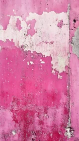 Weathered pink plaster wall with peeling painted surface.