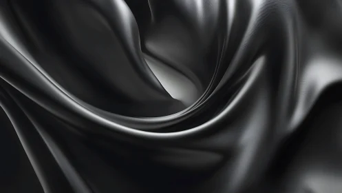 Silken black folds swirl around a luminous central void.