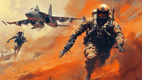 Tactical jet overflight with forward air controllers in firestorm