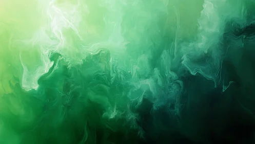 Emerald mist currents swirl through luminous abstract dreamscape.