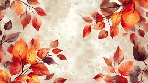 Autumn branches frame central blank space with warm foliage