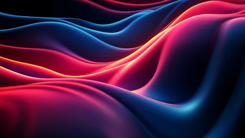 Neon satin waves flowing in vibrant abstract gradients.
