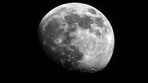 Moonlit craters glowing softly in the quiet night sky.