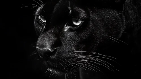High-Contrast Feline Portrait: Dramatic Chiaroscuro Study.
