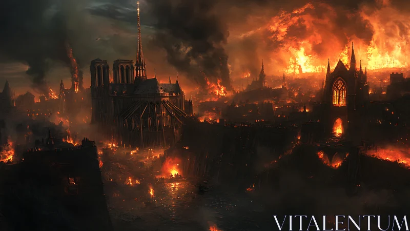 Medieval Paris Engulfed in Apocalyptic Flames