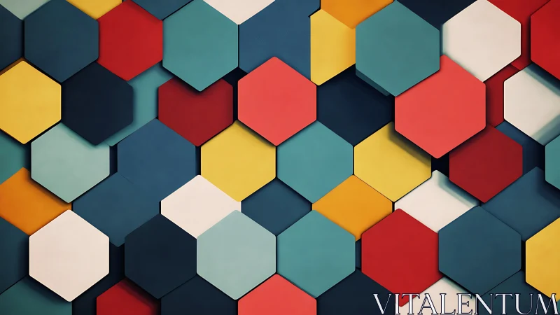 Hexagonal chromatic tessellation with layered depth mapping.