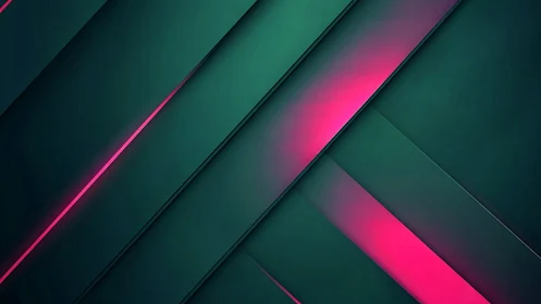 Neon magenta diagonal bands slice through deep teal plane.