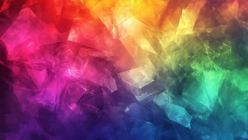 Vibrant abstract geometric background with rainbow color palette.