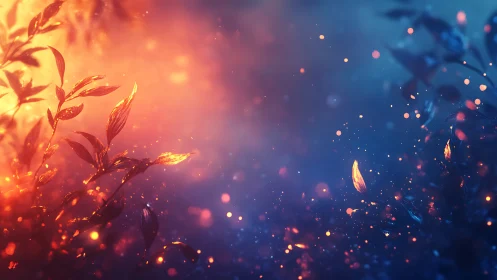 Luminous Dance: Twilight Blooms Glow Between Fire and Frost.