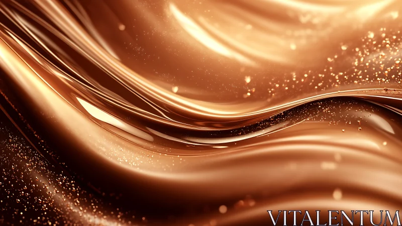 Molten copper waves with shimmering metallic highlights.