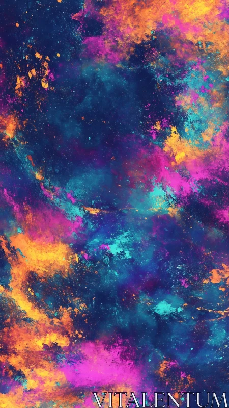 Neon nebula tides collide in a cosmic splash of color.
