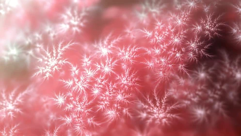 Soft fractal snowflake pattern over muted pink field.