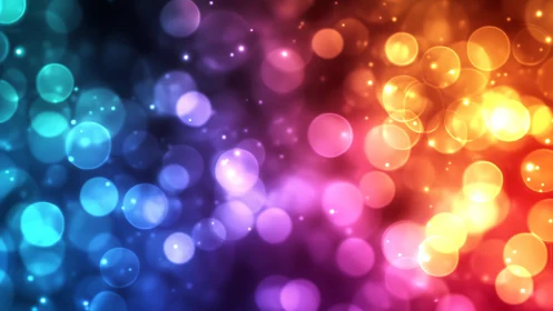 Chromatic bokeh gradient forms luminous abstract light field