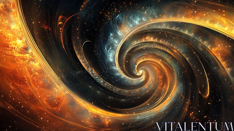 Cosmic spiral vortex blazes with swirling stellar fire