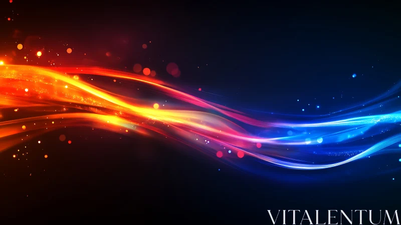 Abstract Light Waves with Vibrant Color Gradient.